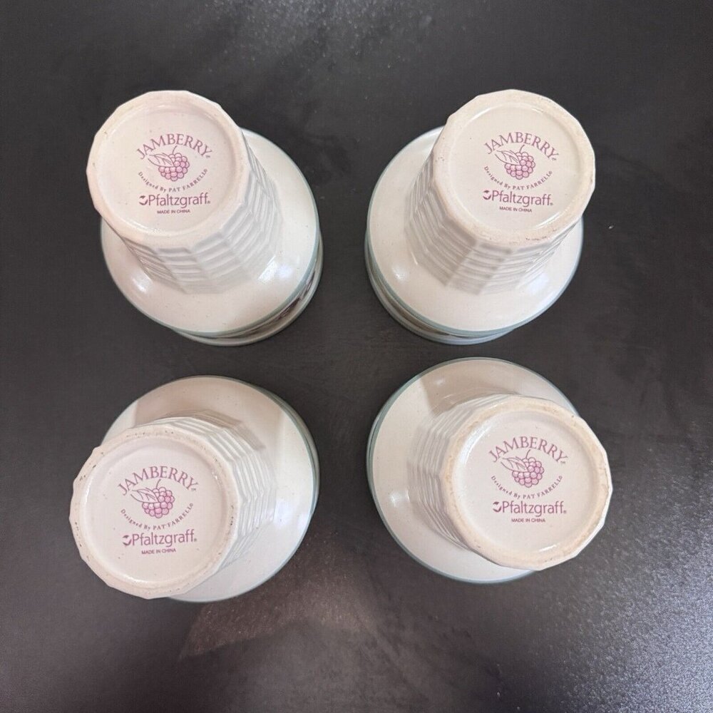 PFALTZGRAFF Jamberry Ice Cream Cone Bowls 4-Piece Set Mint Condition Dessert - Picture 8 of 11